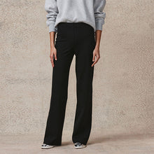Load image into Gallery viewer, Black Smoothing Ponte Jersey Wide Leg Trousers
