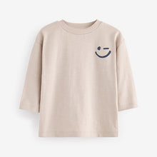 Load image into Gallery viewer, Ecru Cream Long Sleeves Semi Plain T-Shirt
