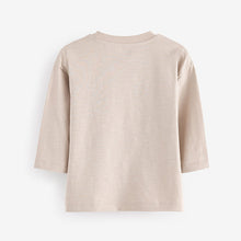 Load image into Gallery viewer, Ecru Cream Long Sleeves Semi Plain T-Shirt
