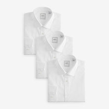 Load image into Gallery viewer, White Slim Fit Single Cuff Easy Care Smart Shirts 3 Pack

