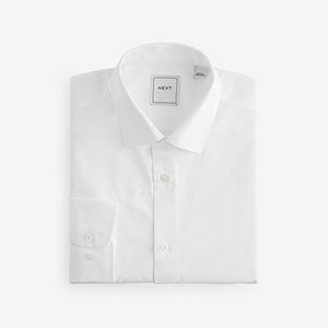 White Slim Fit Single Cuff Easy Care Smart Shirts 3 Pack