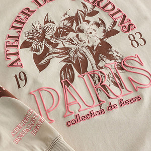 Sage Green 100% Cotton Seam Detail Long Sleeve Skater T-Shirt