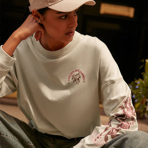 Sage Green 100% Cotton Seam Detail Long Sleeve Skater T-Shirt