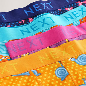 Bright Orange/Pink/Blue Balloon Animal Print 4 pack Trunks Boxers
