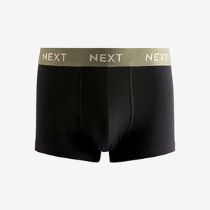 Black Metallic Green/Blue Waistband 4 pack Hipster Boxers