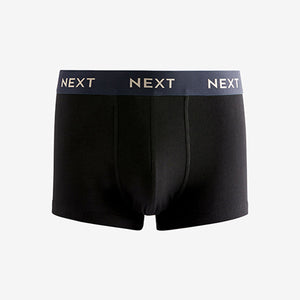 Black Metallic Green/Blue Waistband 4 pack Hipster Boxers