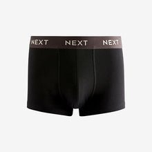 Load image into Gallery viewer, Black Metallic Green/Blue Waistband 4 pack Hipster Boxers
