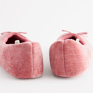 Pink Velour Ballet Slippers