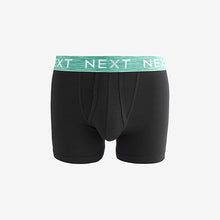Load image into Gallery viewer, Black Bright Silver Marl Waistband 4 pack A-Front Cotton Rich Boxers
