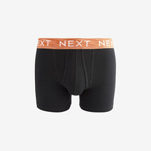Load image into Gallery viewer, Black Bright Silver Marl Waistband 4 pack A-Front Cotton Rich Boxers
