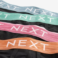 Load image into Gallery viewer, Black Bright Silver Marl Waistband 4 pack A-Front Cotton Rich Boxers
