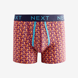 Burgundy Red Woodland Animal A-Front Boxers 4 Pack