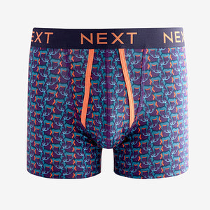 Burgundy Red Woodland Animal A-Front Boxers 4 Pack