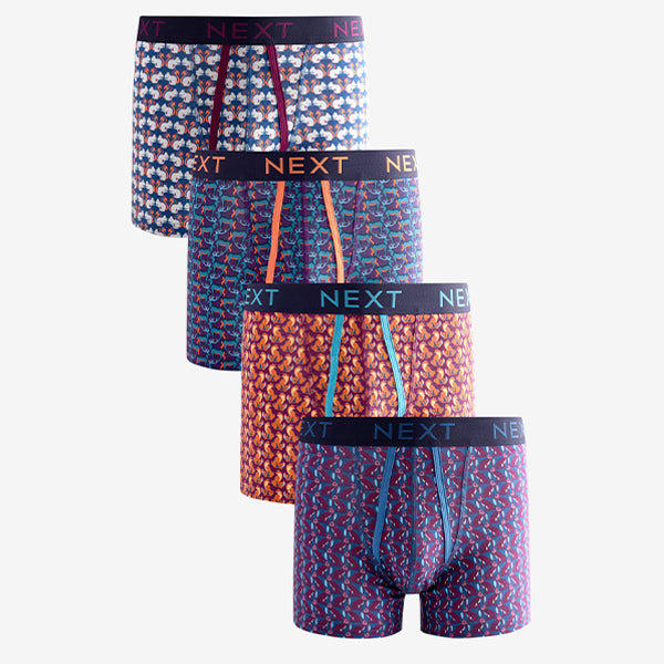 Burgundy Red Woodland Animal A-Front Boxers 4 Pack