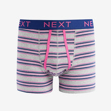 Load image into Gallery viewer, Blue/Purple Pastel Stripe A-Front Boxers 4 Pack
