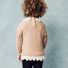 Load image into Gallery viewer, Tan Brown Collar Cable 100% Cotton Jumper (3mths-5yrs)
