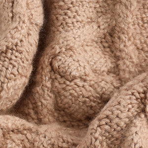 Tan Brown Collar Cable 100% Cotton Jumper (3mths-5yrs)