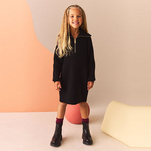 Black Zip Jumper Dress (3-12yrs)