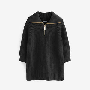 Black Zip Jumper Dress (3-12yrs)