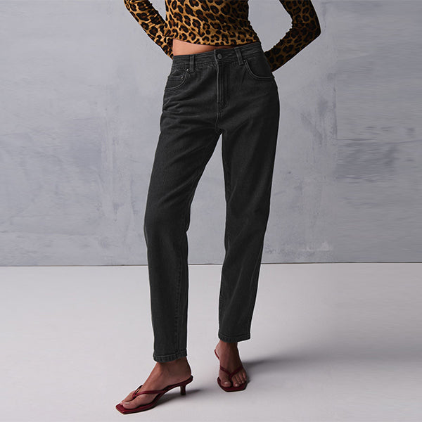 Washed Black Mom Comfort Stretch Jeans