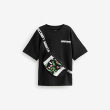 Load image into Gallery viewer, Black Licensed Minecraft Bag T-Shirt (3-12yrs)
