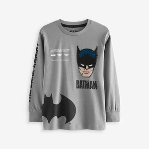 Charcoal Grey Batman Licensed Flippy Sequin Long Sleeve T-Shirt