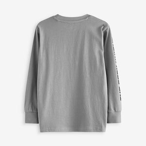 Charcoal Grey Batman Licensed Flippy Sequin Long Sleeve T-Shirt