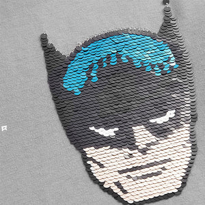 Charcoal Grey Batman Licensed Flippy Sequin Long Sleeve T-Shirt