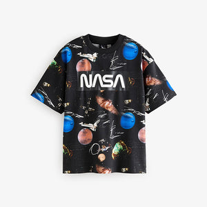 Black Ground Licensed NASA Planet 100% Cotton T-Shirt
