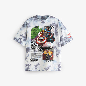 White Ground Tie-Dye Licensed Marvel T-Shirt