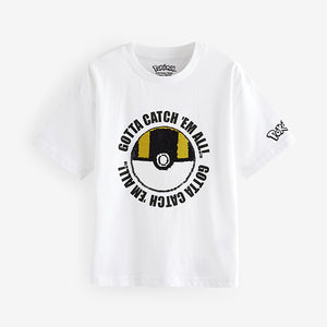 White 100% Cotton Pokémon License Short Sleeve T-Shirt (4-12yrs)