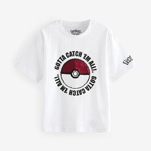 White 100% Cotton Pokémon License Short Sleeve T-Shirt (4-12yrs)