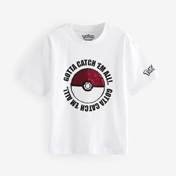 White 100% Cotton Pokémon License Short Sleeve T-Shirt (4-12yrs)