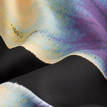 Load image into Gallery viewer, Black/Purple Floral Print Long Sleeve Gathered Sides Blouse
