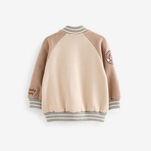 Load image into Gallery viewer, Stone/Grey Letterman Jacket (3mths-5yrs)
