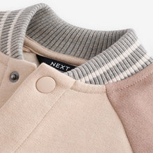 Load image into Gallery viewer, Stone/Grey Letterman Jacket (3mths-5yrs)
