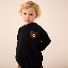Load image into Gallery viewer, Black Bear Crew Neck Sweatshirt (3mths-6yrs)
