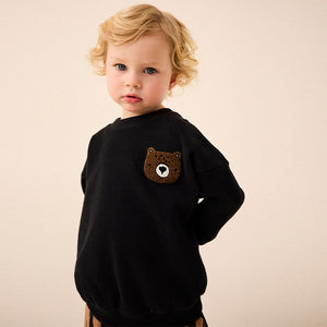 Black Bear Crew Neck Sweatshirt (3mths-6yrs)