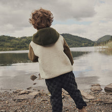 Load image into Gallery viewer, Ecru/Green Fleece Hooded Jacket (3mths-6yrs)
