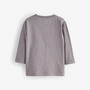 Grey Bear 100% Cotton Long Sleeves Semi Plain T-Shirt (3mths-6yrs)