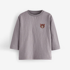 Grey Bear 100% Cotton Long Sleeves Semi Plain T-Shirt (3mths-6yrs)