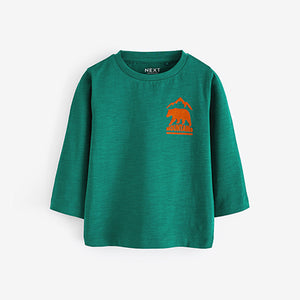 Blue/Green Long Sleeve Character T-Shirts 4 Pack (3mths-6yrs)
