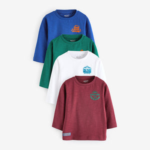 Blue/Green Long Sleeve Character T-Shirts 4 Pack (3mths-6yrs)