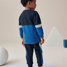 Load image into Gallery viewer, Blue 100% Cotton Long Sleeve Soft Touch T-Shirt and Joggers Set (3mths-6yrs)
