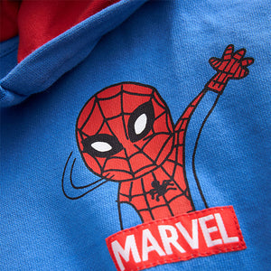 Blue/Red Spider-Man Zip Through 100% Cotton Hoodie (3mths-6yrs)