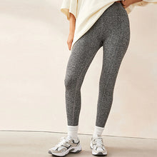 Load image into Gallery viewer, Grey Marl Ribbed Seamless High Waist Leggings
