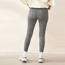 Load image into Gallery viewer, Grey Marl Ribbed Seamless High Waist Leggings
