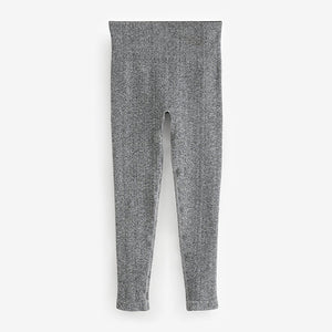 Grey Marl Ribbed Seamless High Waist Leggings