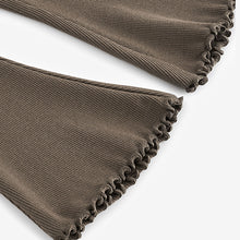 Load image into Gallery viewer, Khaki Green Rib Flare Leggings (3mths-6yrs)
