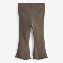 Load image into Gallery viewer, Khaki Green Rib Flare Leggings (3mths-6yrs)
